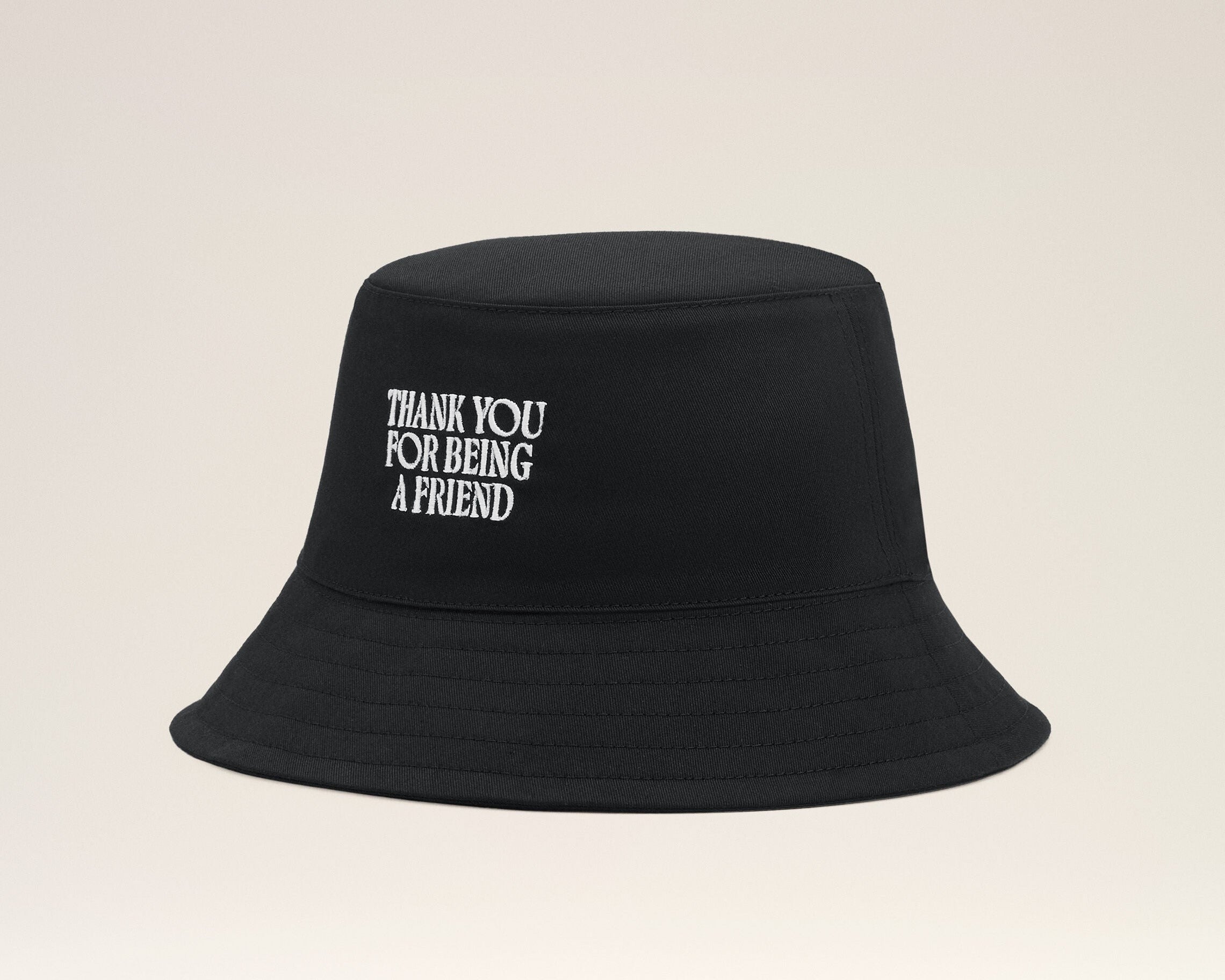 Bob Noir Broderie Thank You For Being A Friend en Coton