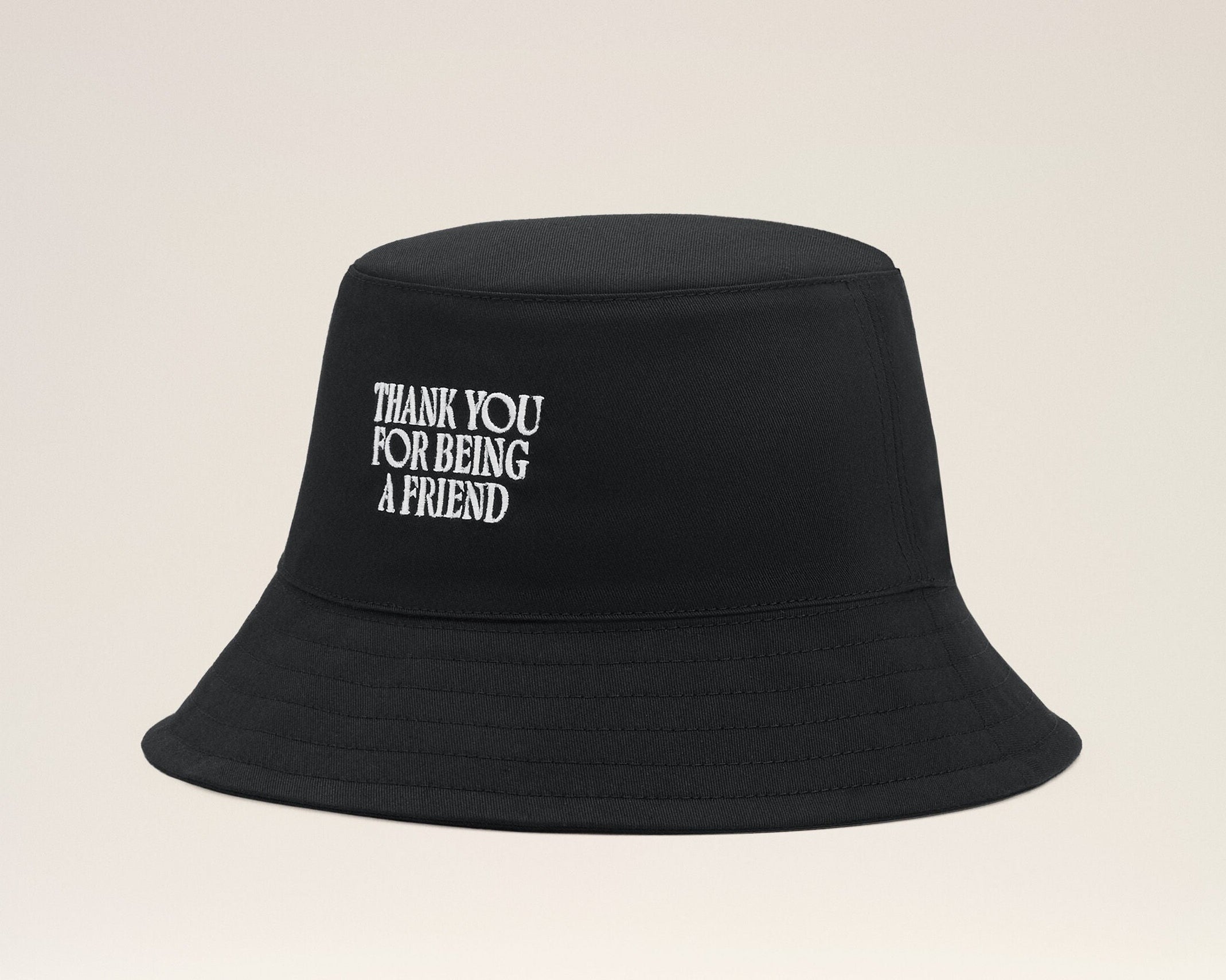 Bob Noir Broderie Thank You For Being A Friend en Coton