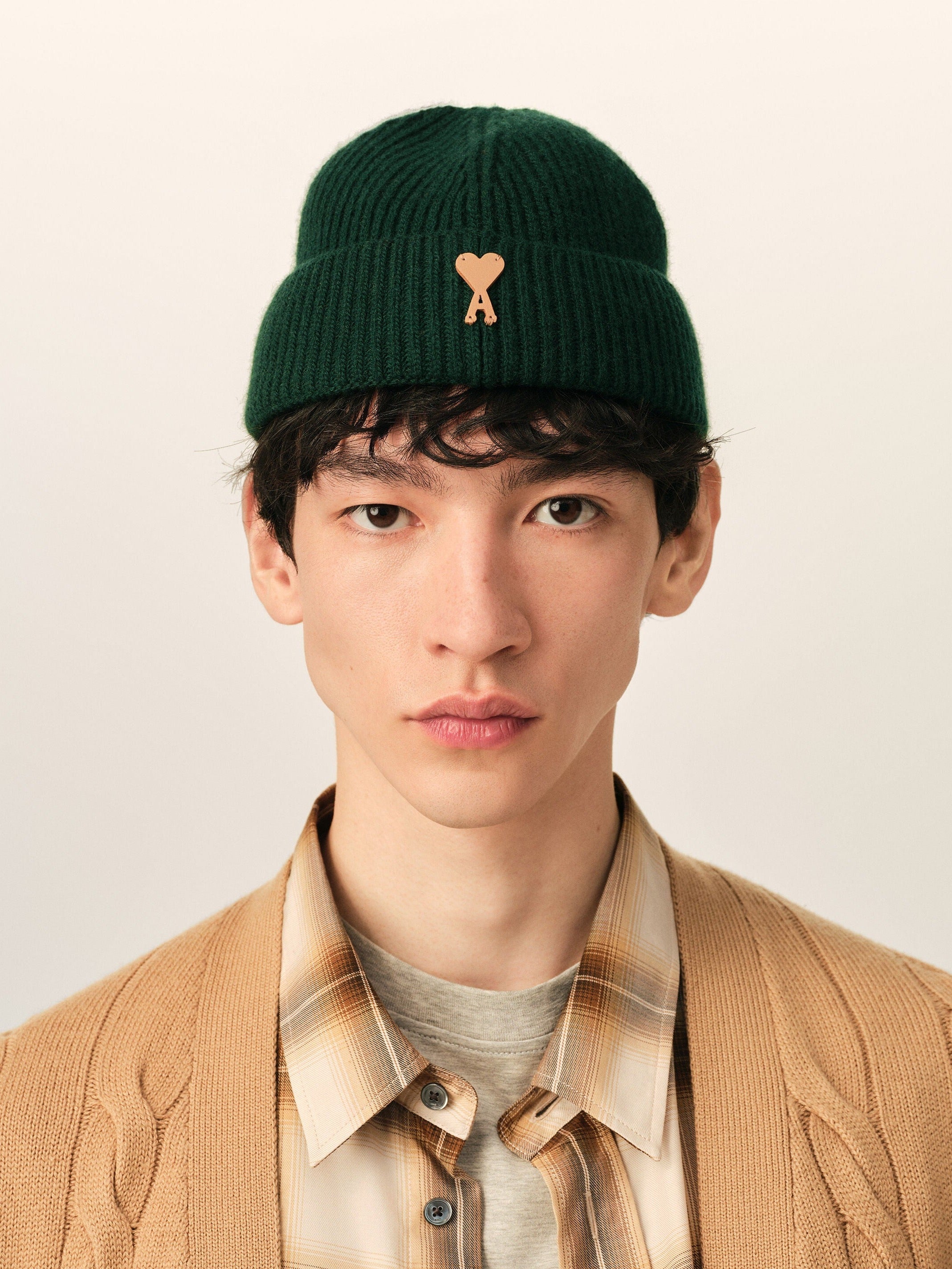 Bonnet Ami De Coeur Vert En Laine