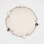 Bracelet argenté en laiton Ami de Coeur martelé