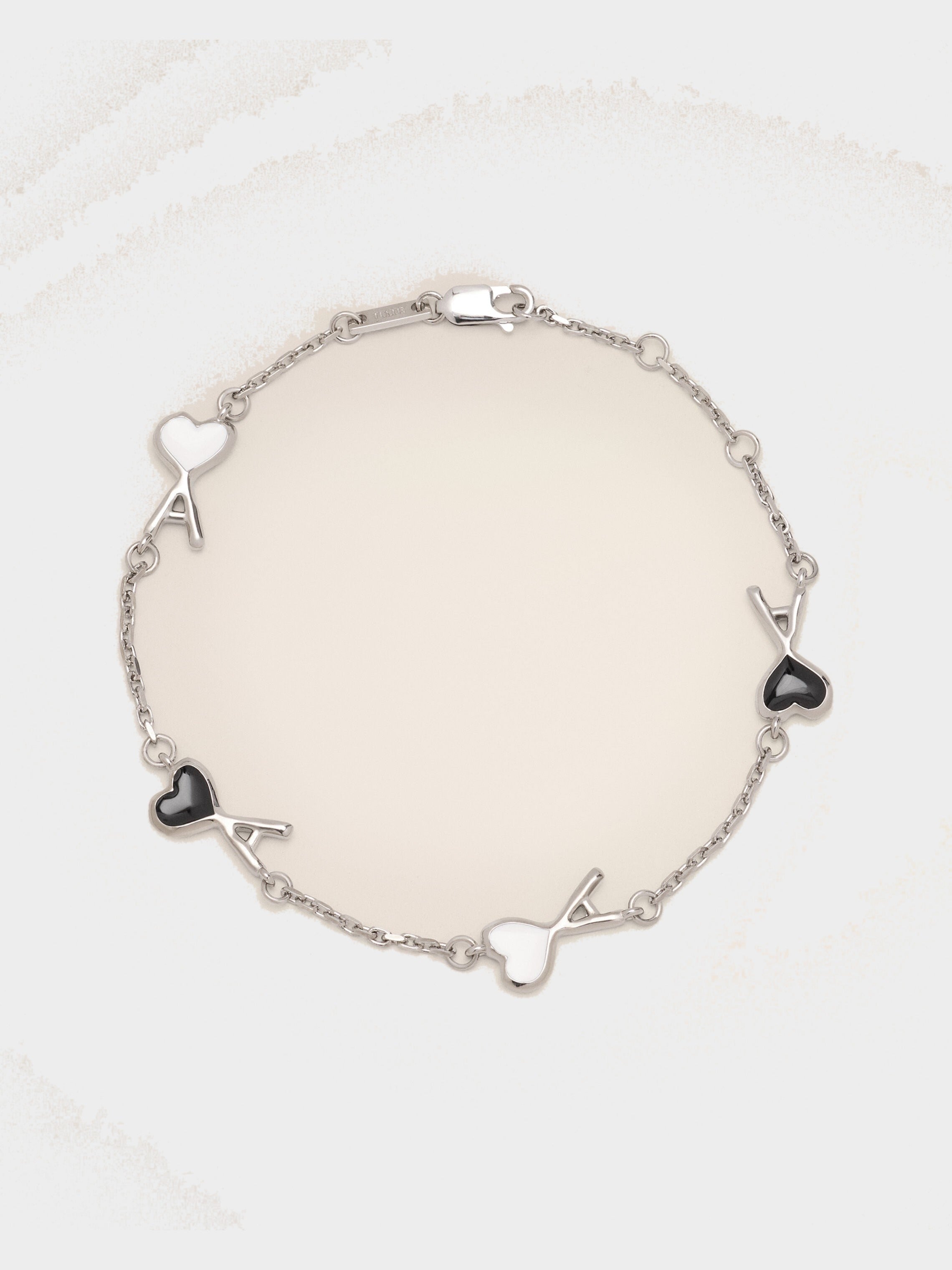 Bracelet argenté en laiton Ami de Coeur martelé