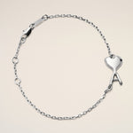 Bracelet argenté en laiton Ami de Coeur martelé