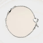 Bracelet argenté en laiton Ami de Coeur martelé
