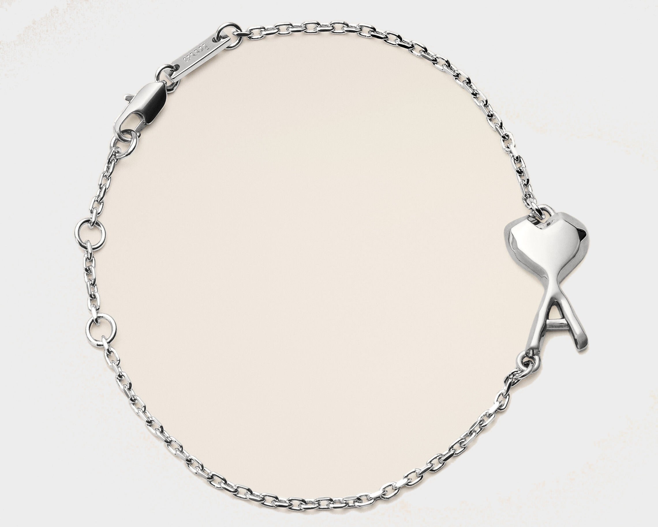 Bracelet argenté en laiton Ami de Coeur martelé