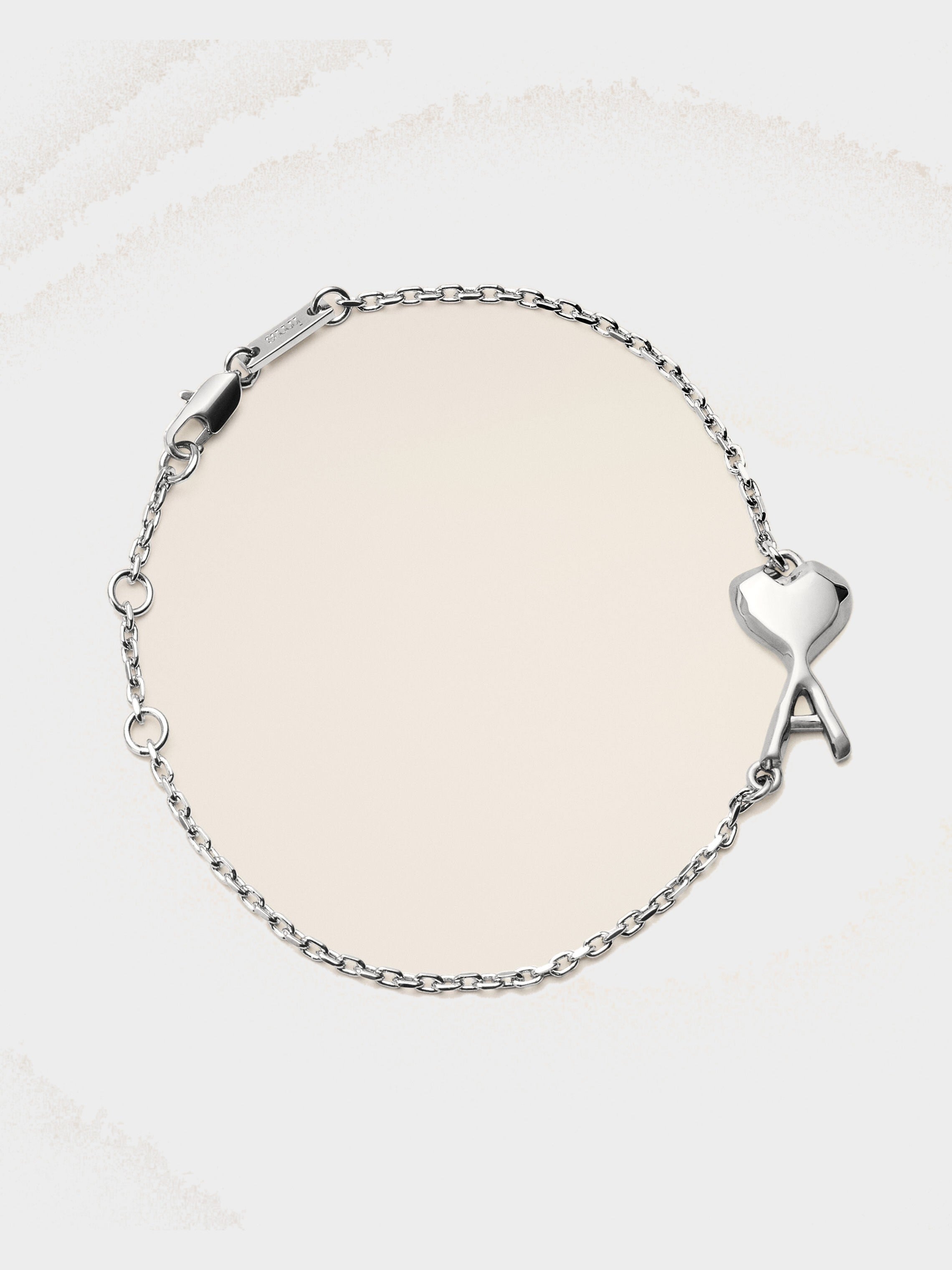 Bracelet argenté en laiton Ami de Coeur martelé