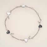 Bracelet argenté en laiton Ami de Coeur martelé