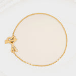 Bracelet doré en laiton Ami de Coeur flèche martelé