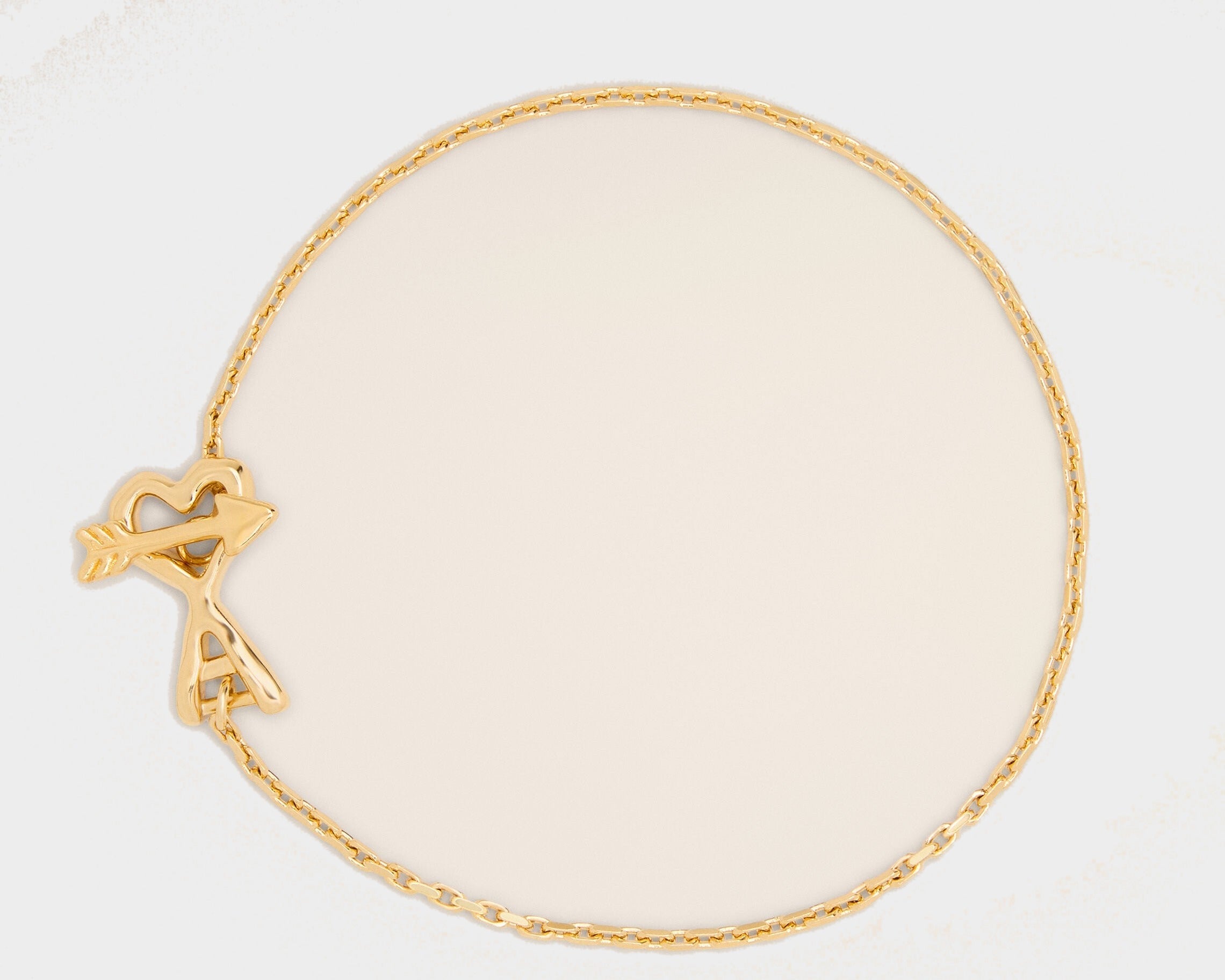 Bracelet doré en laiton Ami de Coeur flèche martelé
