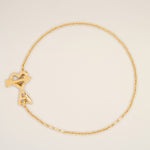 Bracelet doré en laiton Ami de Coeur flèche martelé