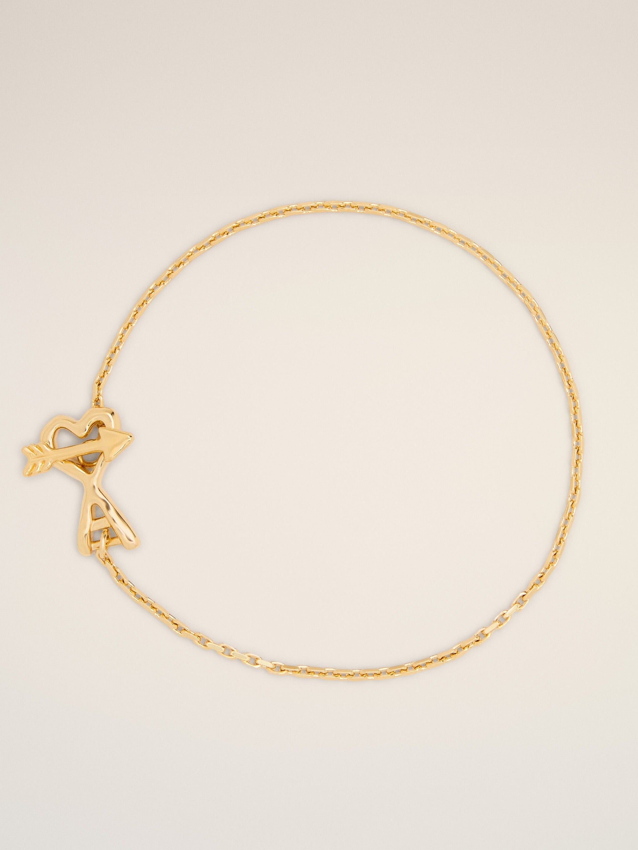 Bracelet doré en laiton Ami de Coeur flèche martelé