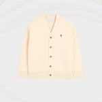Cardigan blanc en coton et laine Ami de Coeur flèche