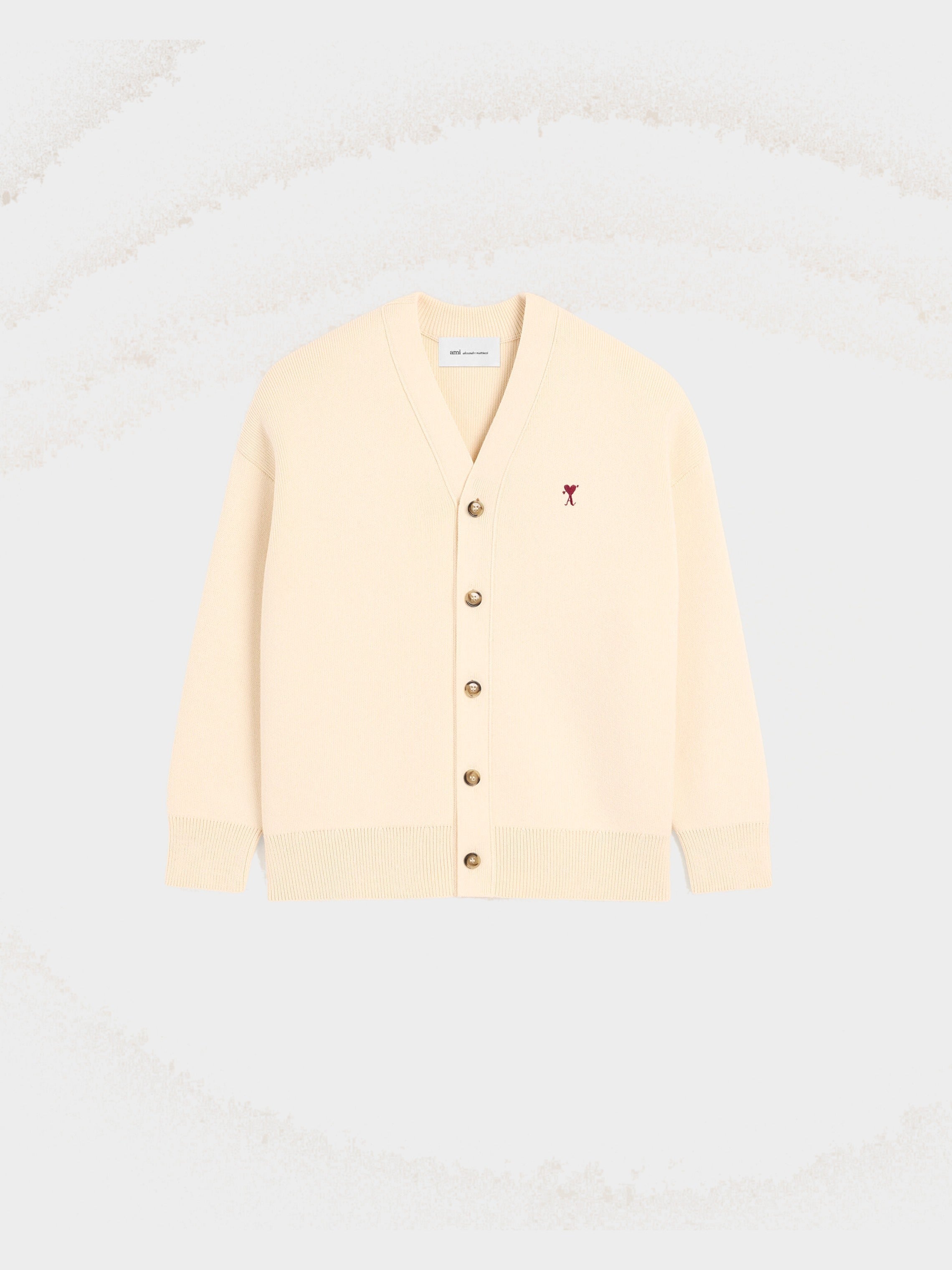 Cardigan blanc en coton et laine Ami de Coeur flèche