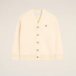 Cardigan blanc en coton et laine Ami de Coeur flèche