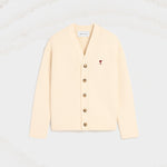 Cardigan blanc en coton et laine Ami de Coeur flèche