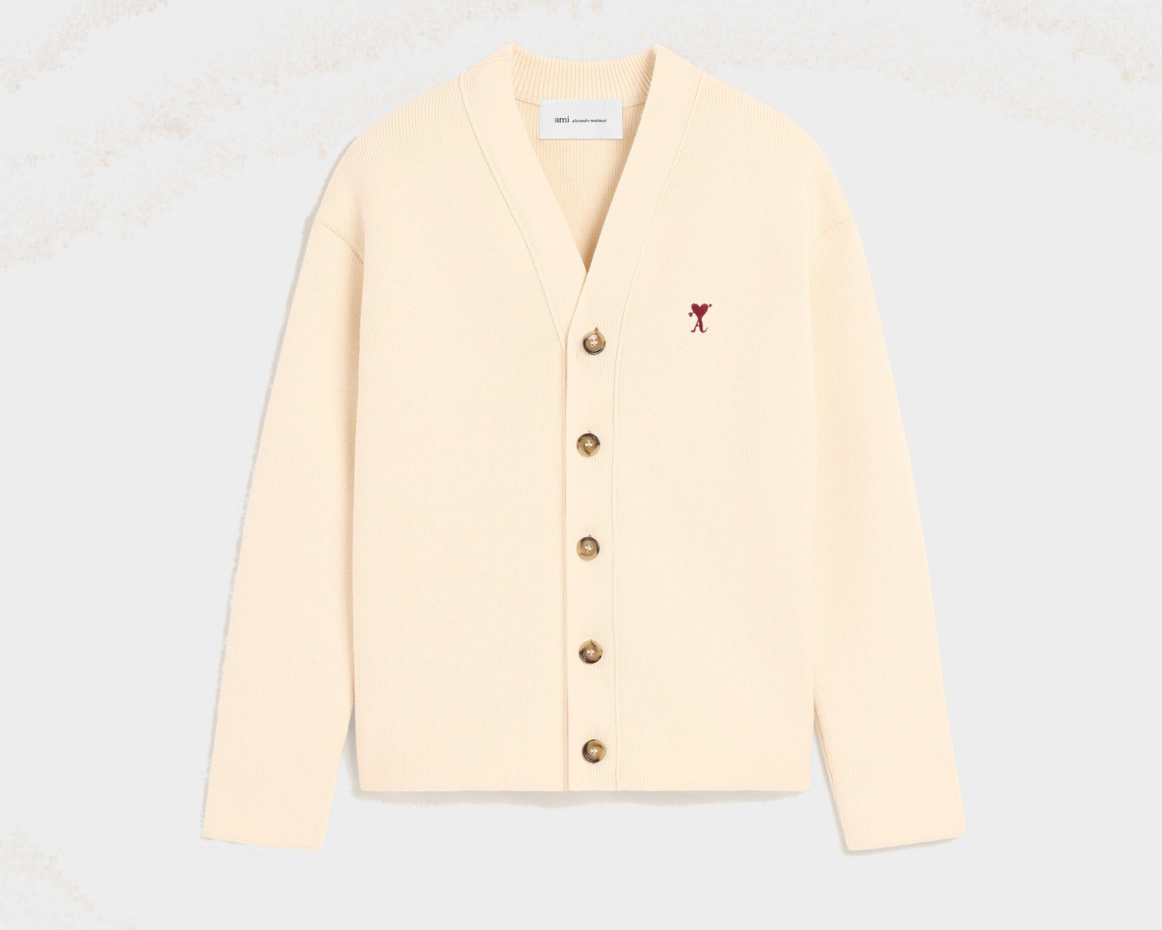 Cardigan blanc en coton et laine Ami de Coeur flèche