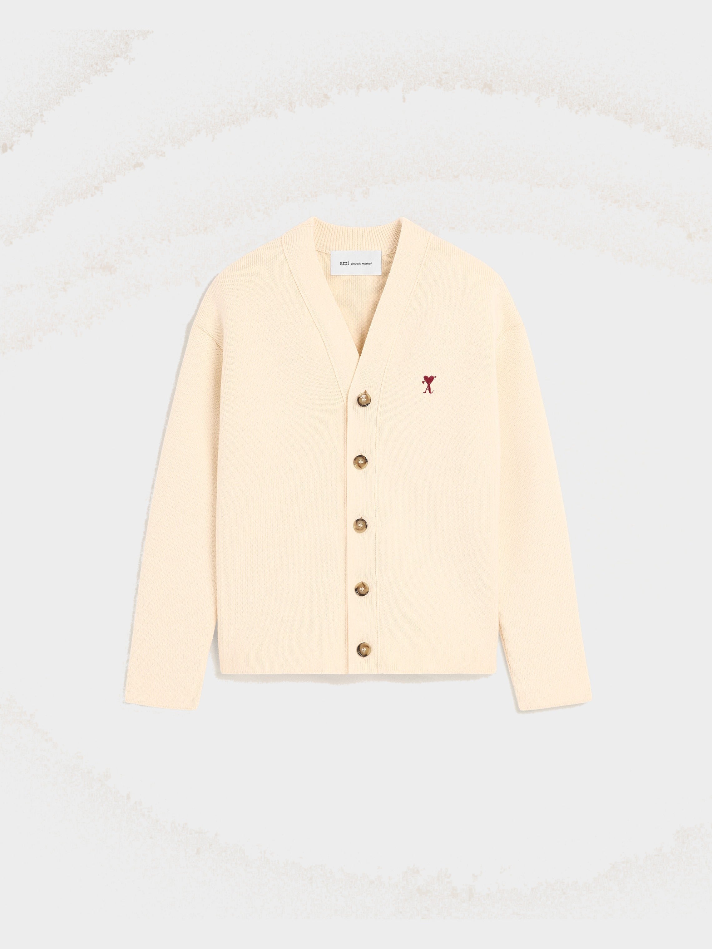 Cardigan blanc en coton et laine Ami de Coeur flèche