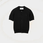 Cardigan noir en laine manches courtes Ami de Coeur