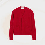 Cardigan torsadé rouge en laine
