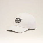 Casquette Blanche Broderie Thank You For Being A Friend en Coton