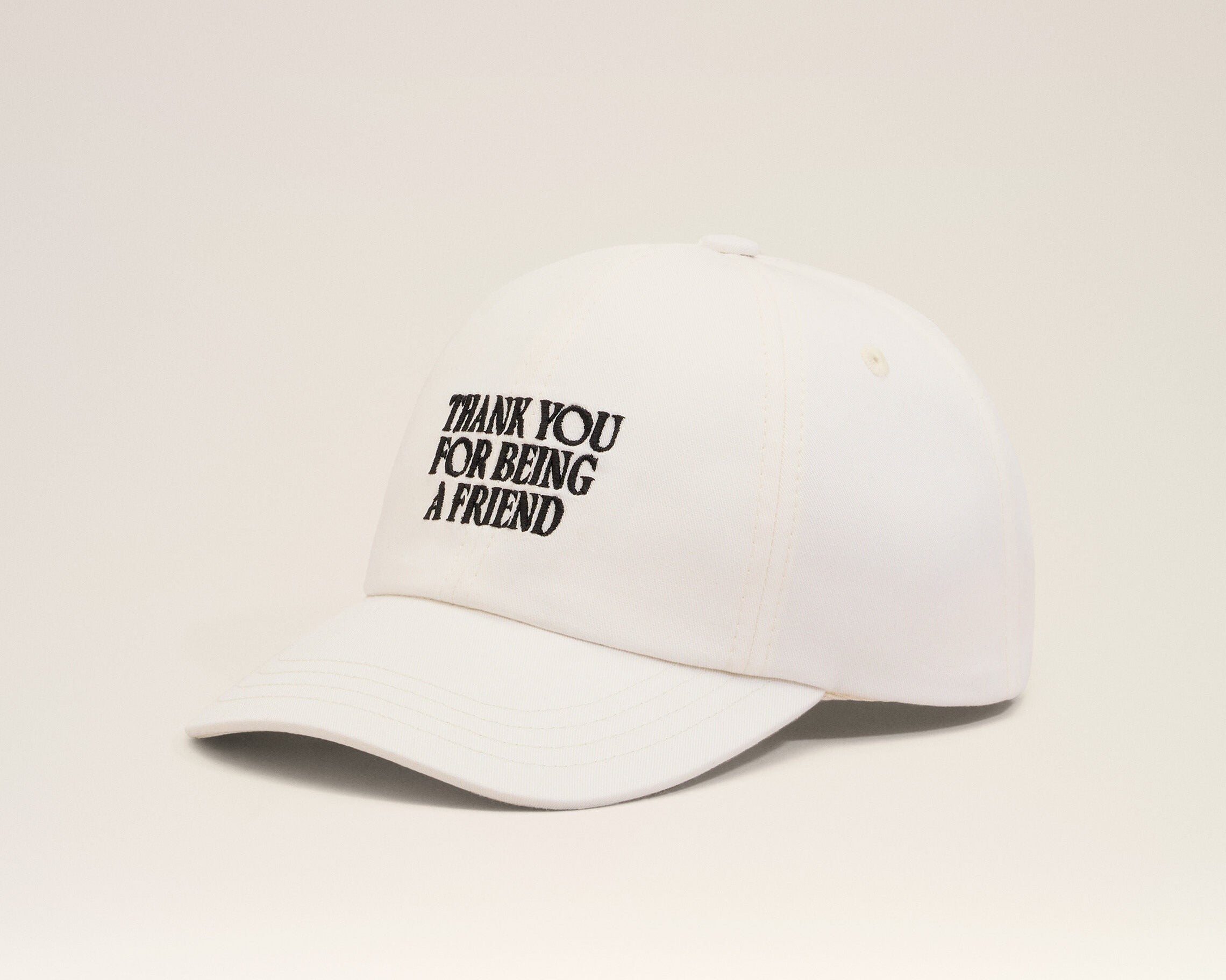 Casquette Blanche Broderie Thank You For Being A Friend en Coton