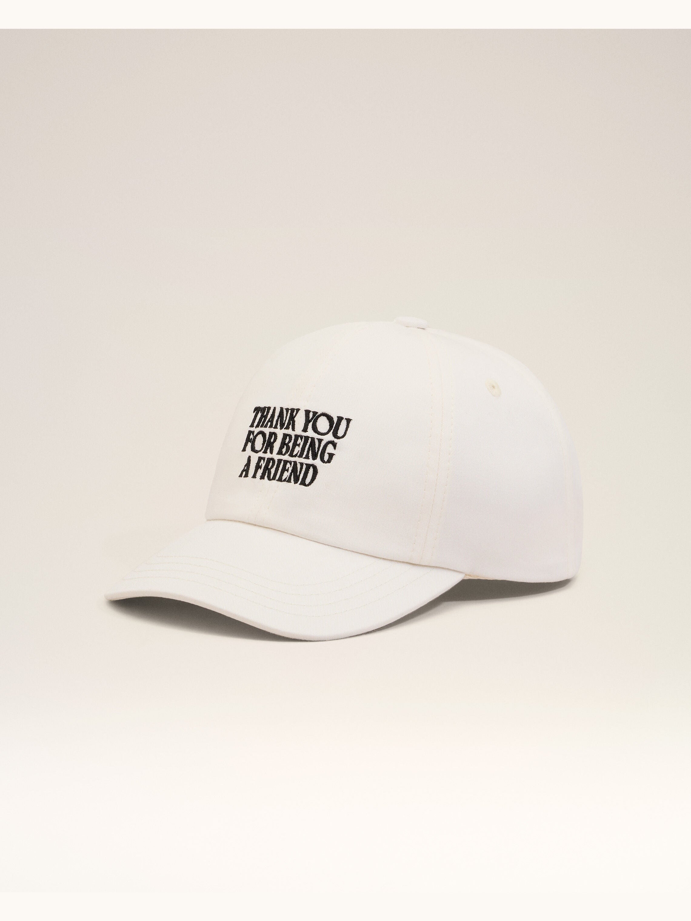 Casquette Blanche Broderie Thank You For Being A Friend en Coton