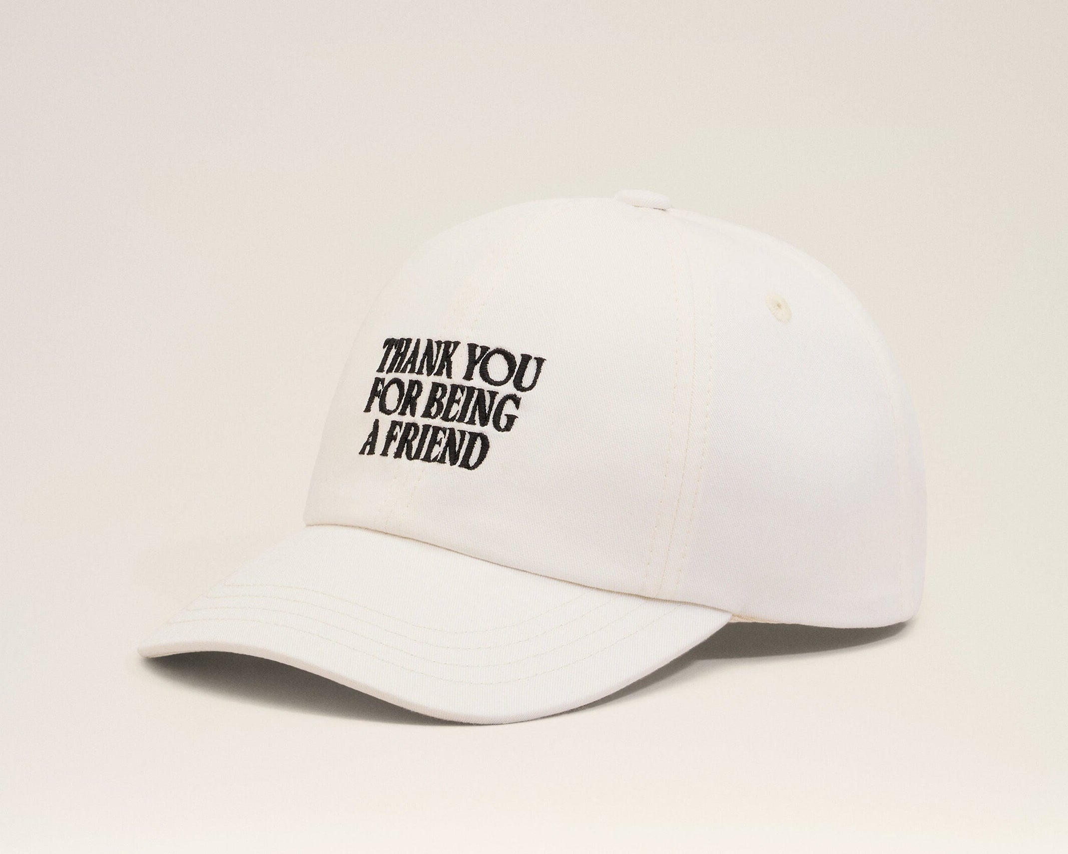 Casquette Blanche Broderie Thank You For Being A Friend en Coton