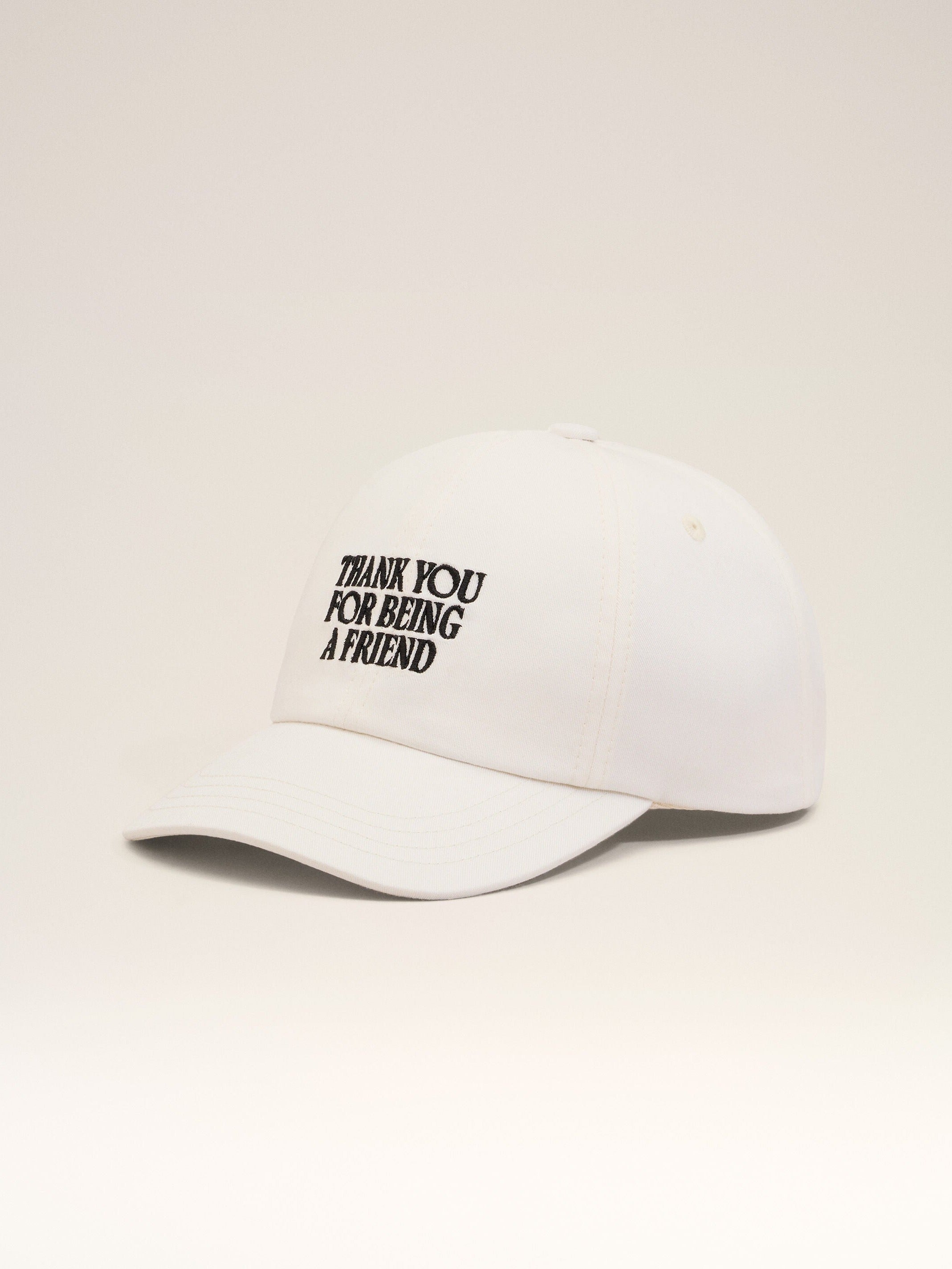 Casquette Blanche Broderie Thank You For Being A Friend en Coton
