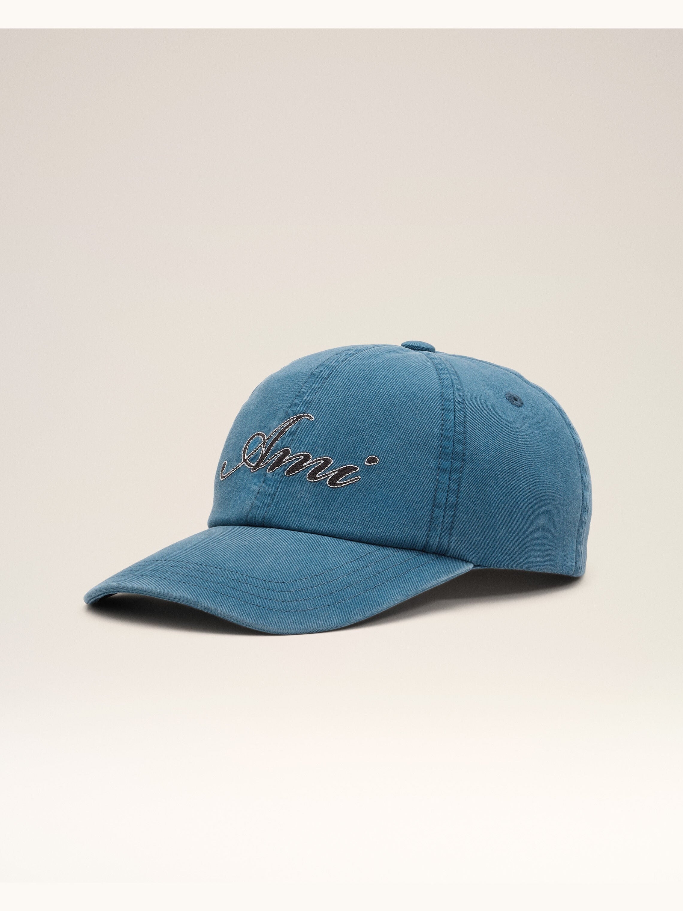 Casquette bleue en coton broderie Ami Paris