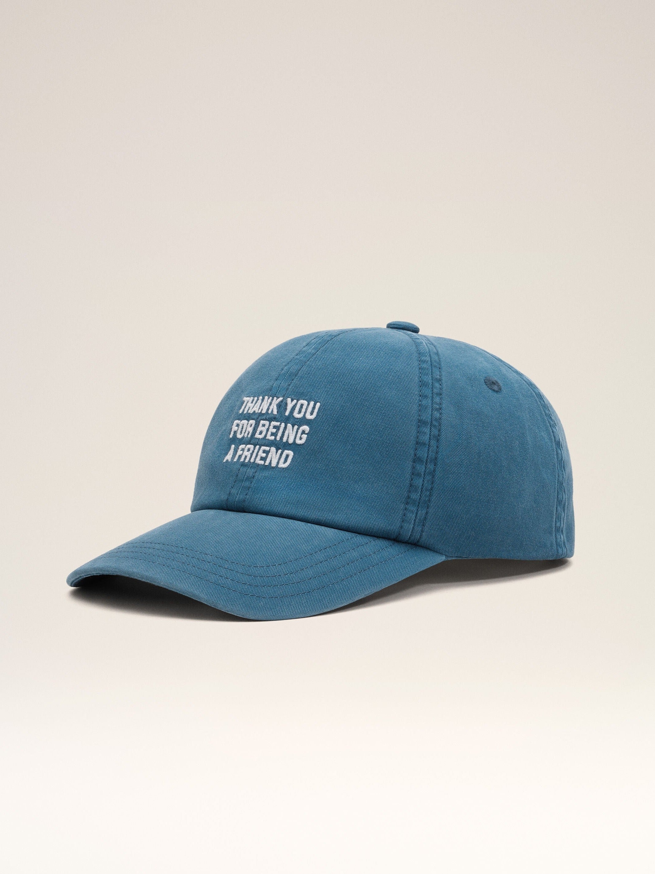 Casquette bleue en coton "Thank you for being a friend"