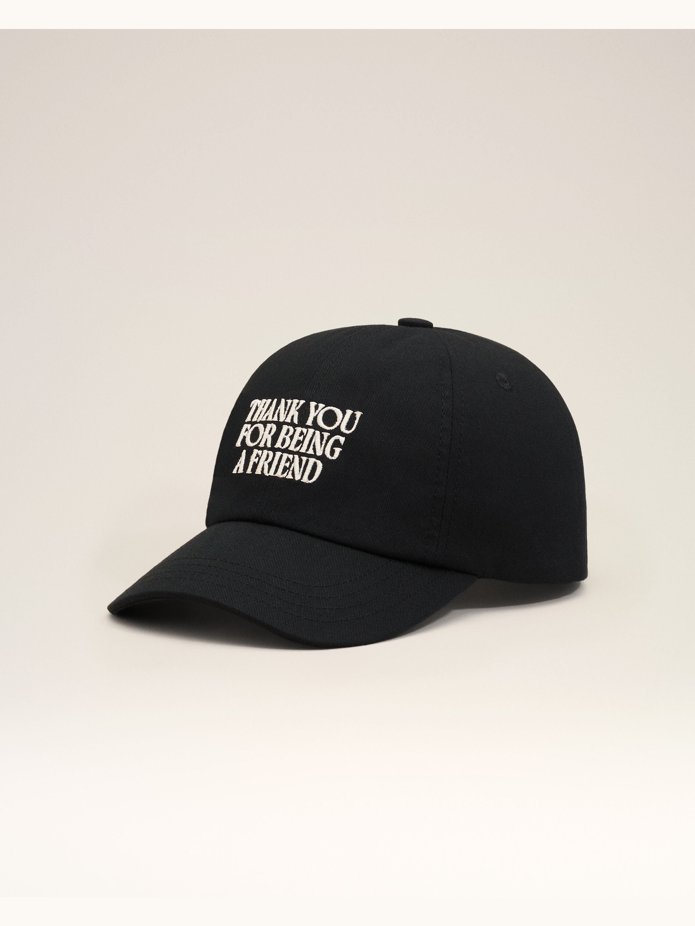 Casquette Noire Broderie Thank You For Being A Friend en Coton