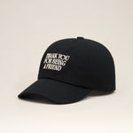 Casquette Noire Broderie Thank You For Being A Friend en Coton