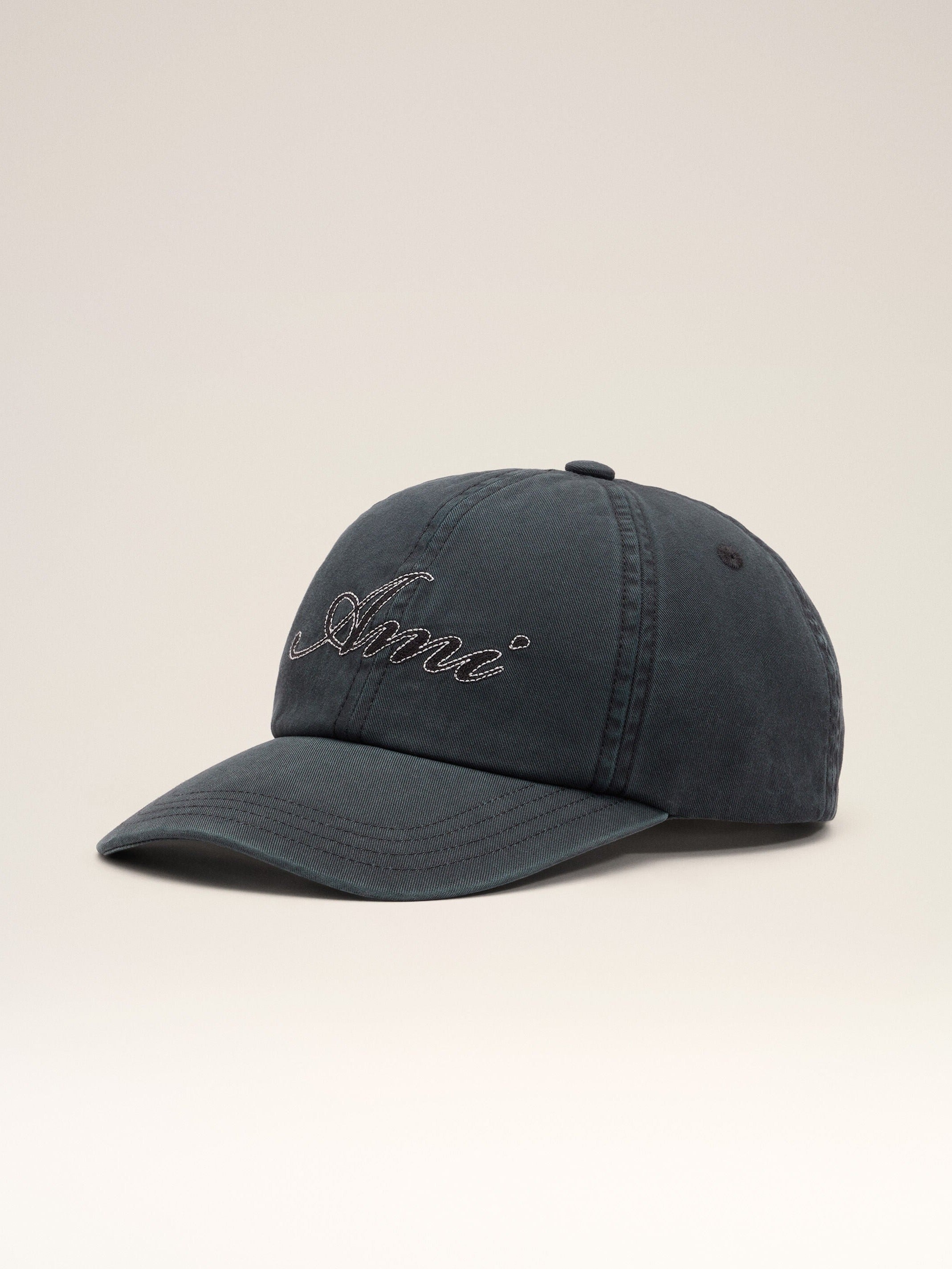 Casquette noire en coton broderie Ami Paris