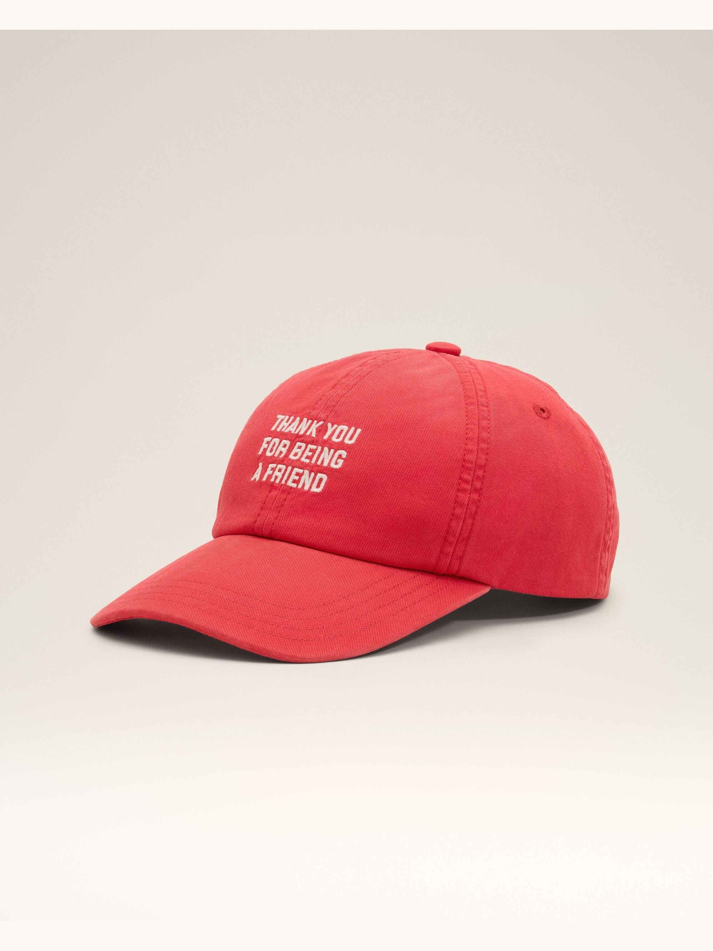Casquette rouge en coton "Thank you for being a friend"