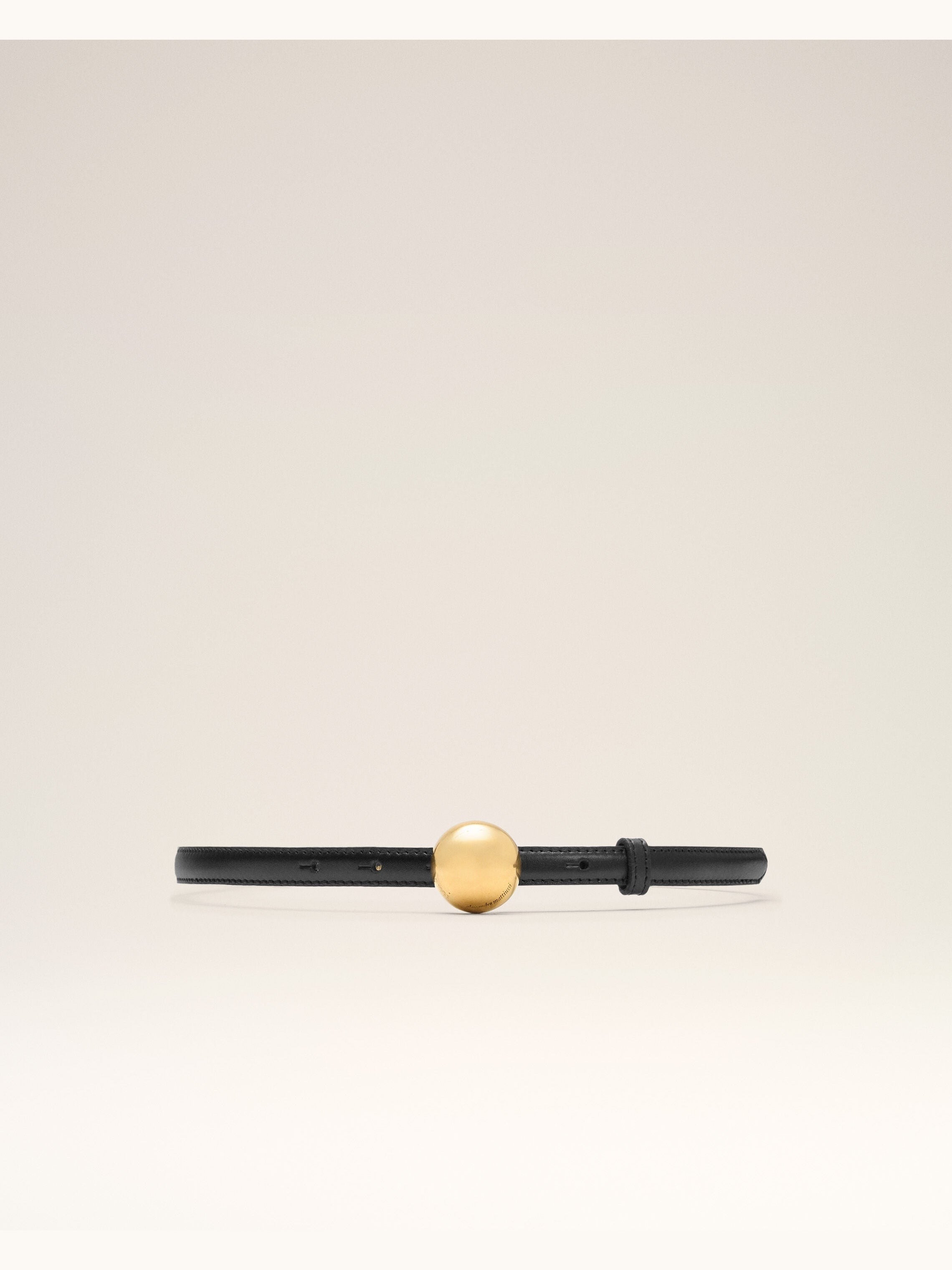Ceinture Fine Noire en Cuir De Vachette