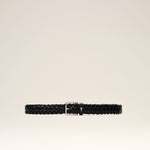 Ceinture Paris Paris noire tressée 30mm en cuir de veau