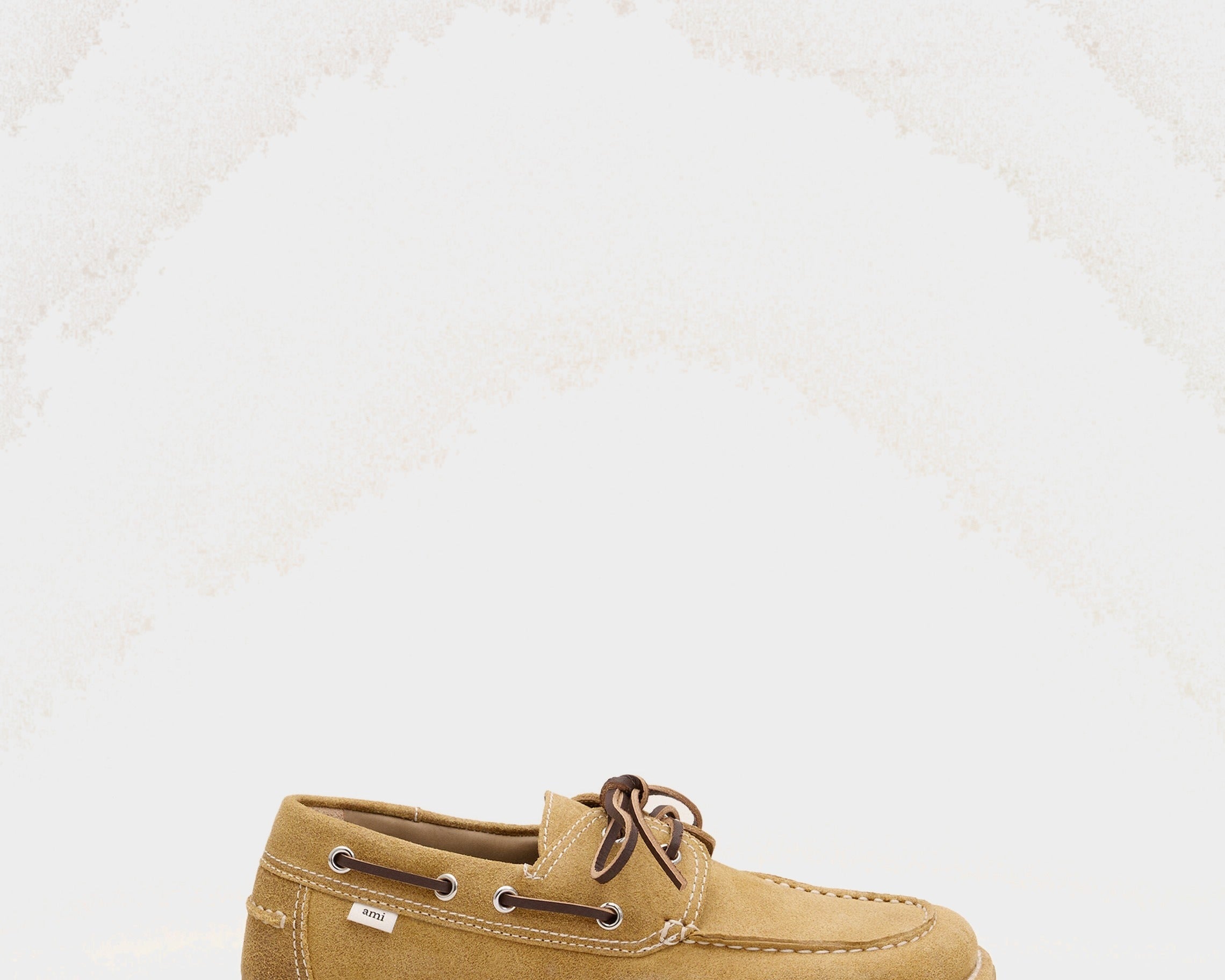 Chaussures bateau beiges en cuir de veau
