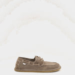 Chaussures Bateau Grises en Cuir De Veau