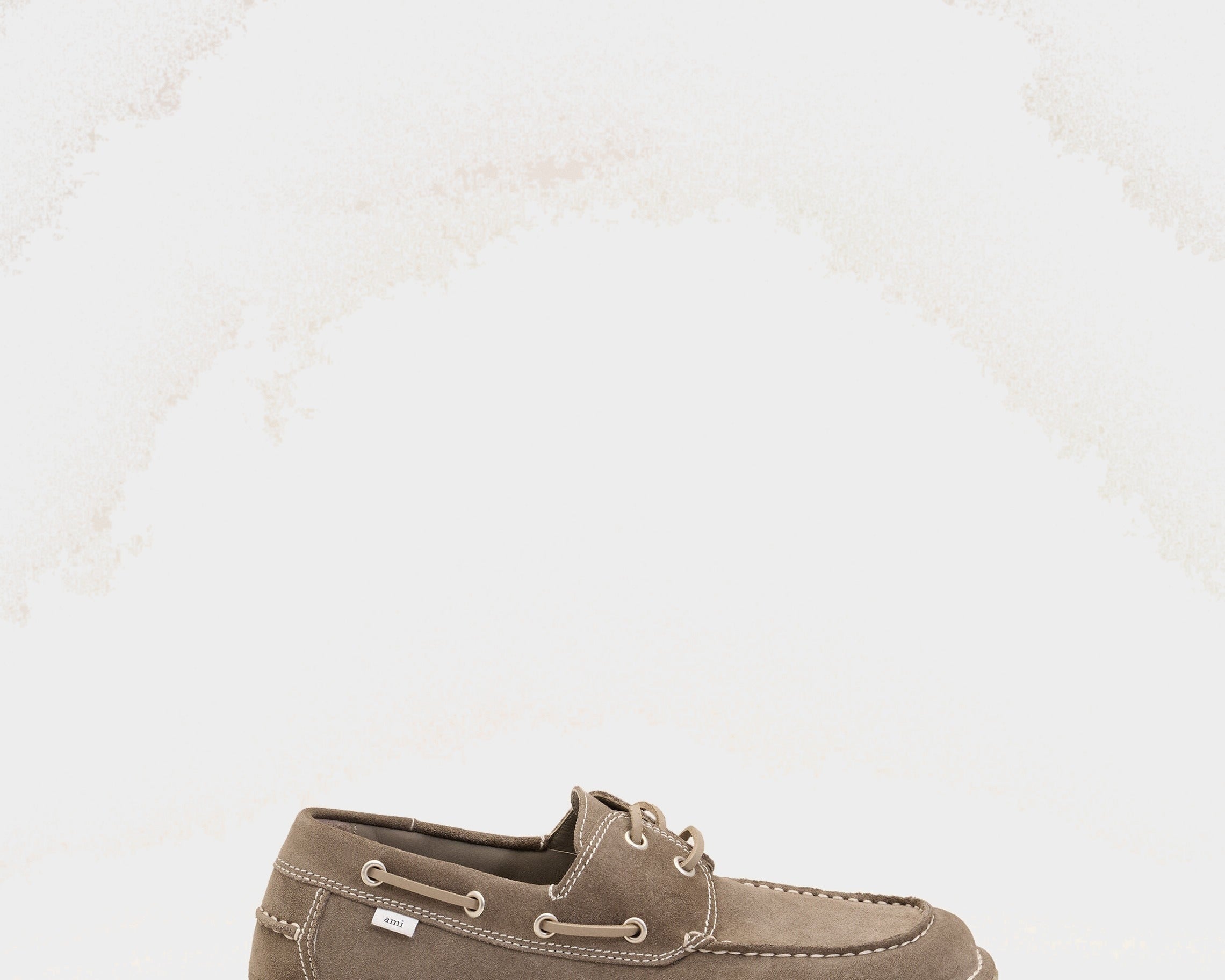 Chaussures Bateau Grises en Cuir De Veau