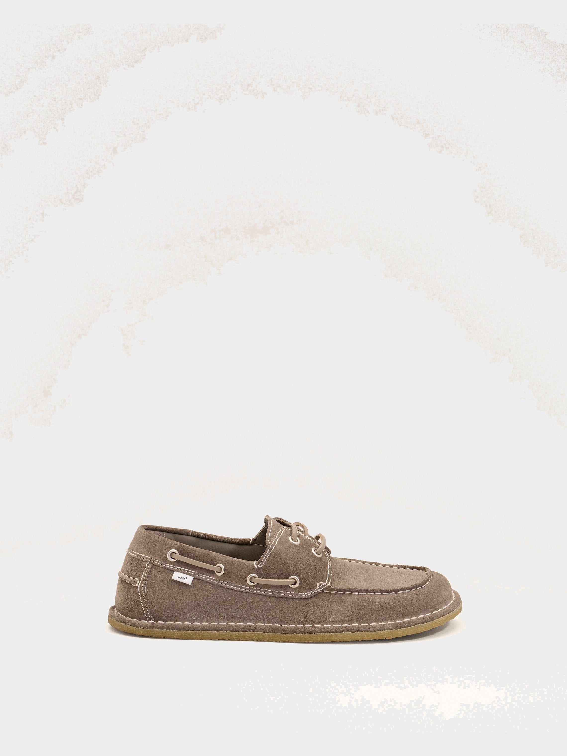 Chaussures Bateau Grises en Cuir De Veau