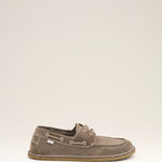 Chaussures Bateau Grises en Cuir De Veau