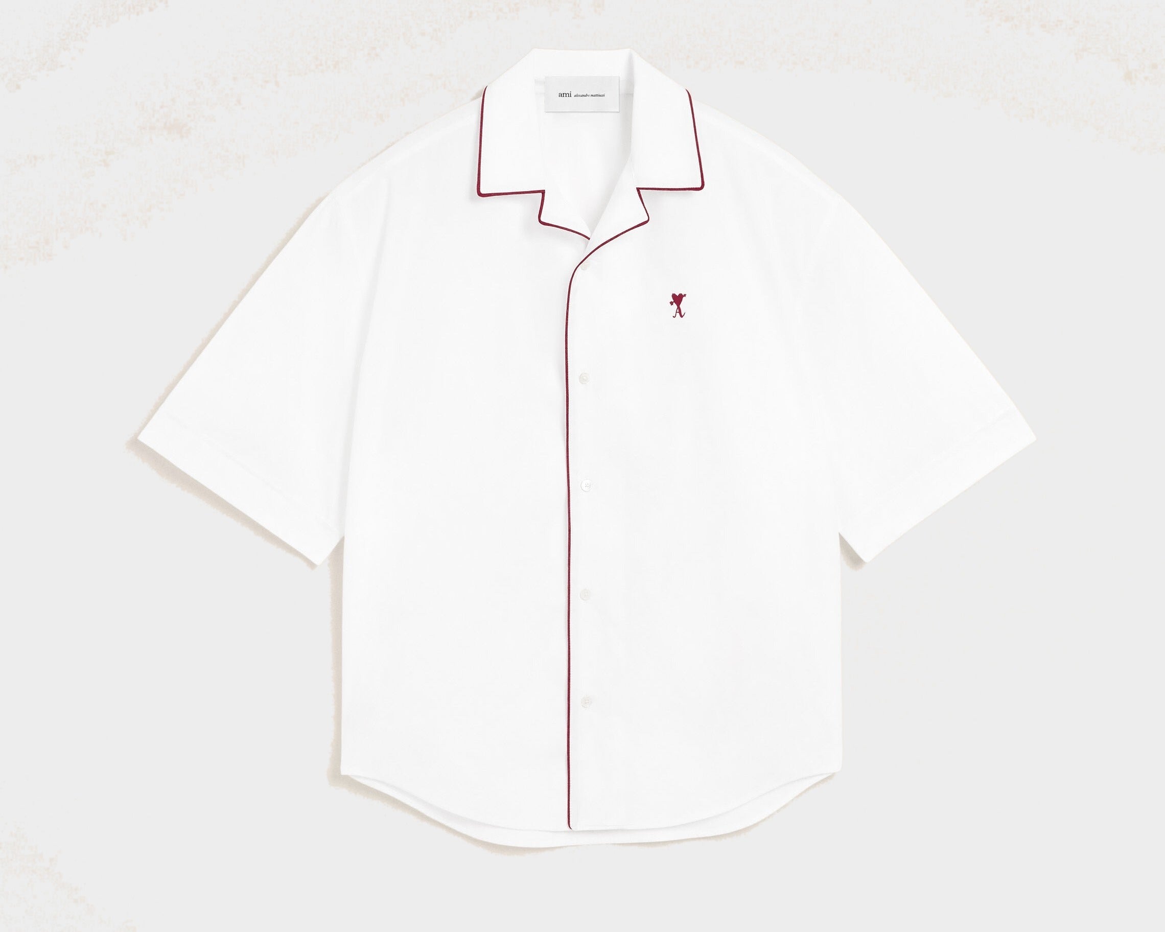 Chemise blanche en coton manches courtes Ami de Coeur flèche