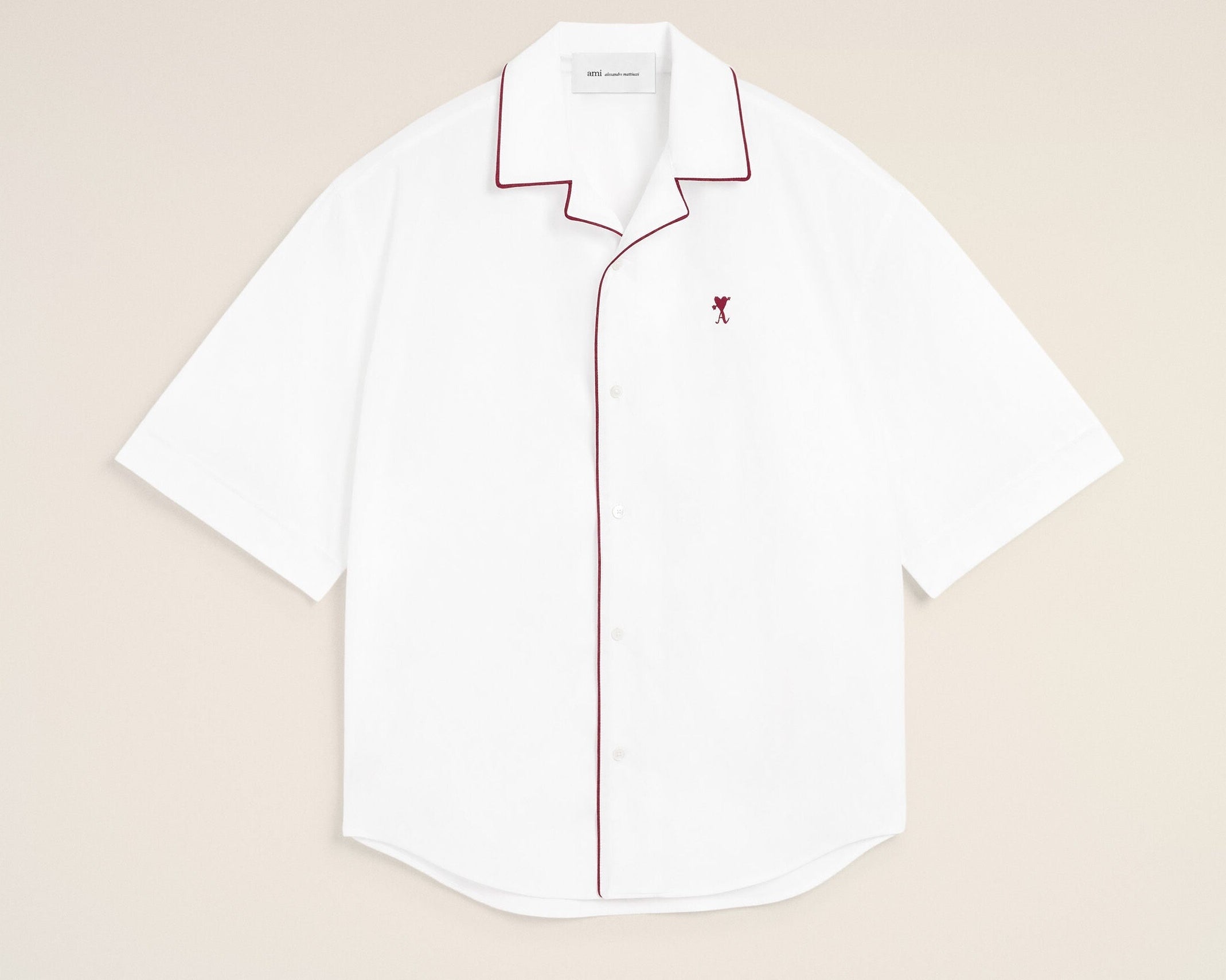 Chemise blanche en coton manches courtes Ami de Coeur flèche