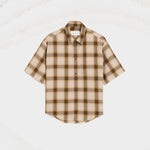Chemise Boxy Beige À Carreaux Ami De Coeur En Toile