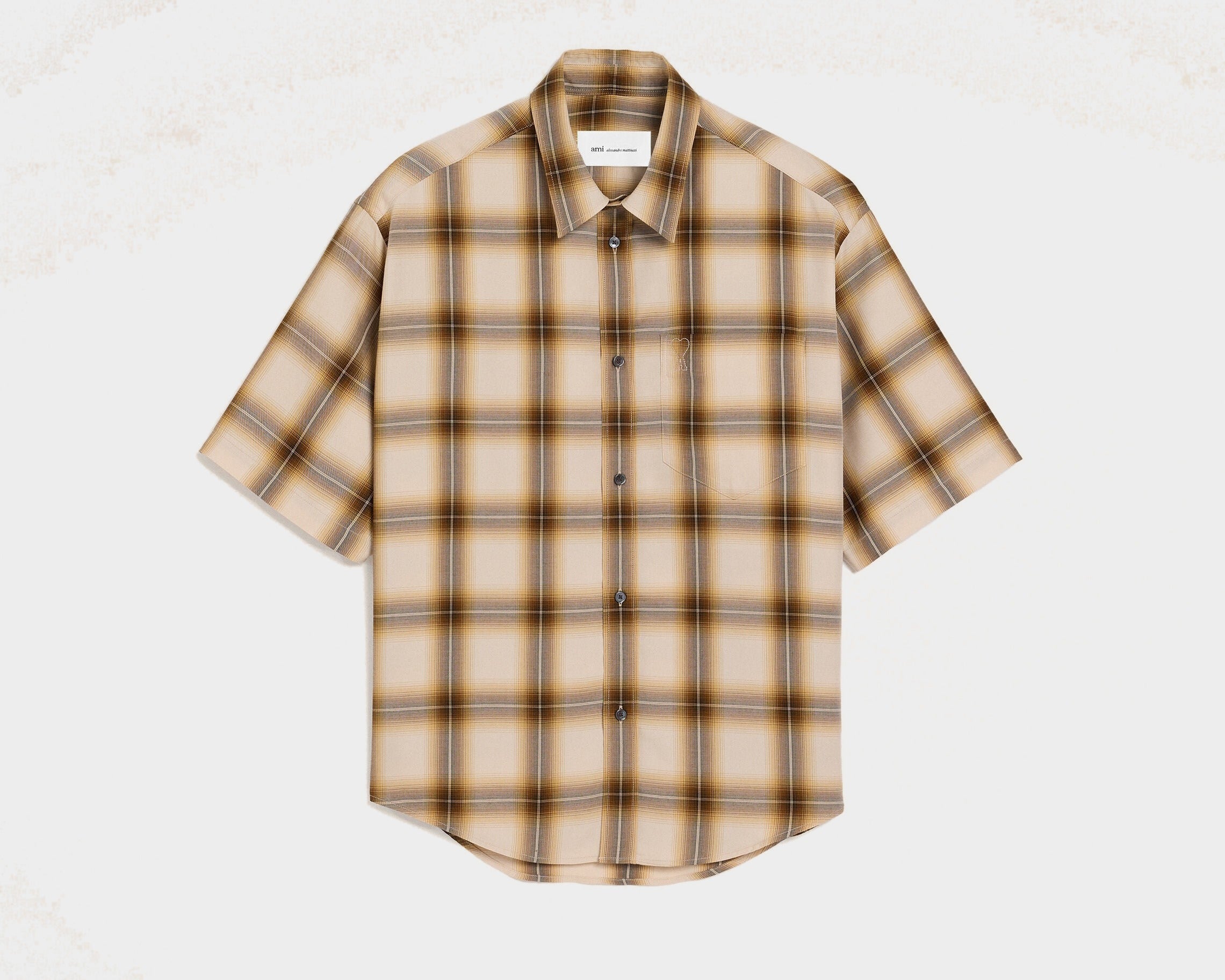 Chemise Boxy Beige À Carreaux Ami De Coeur En Toile
