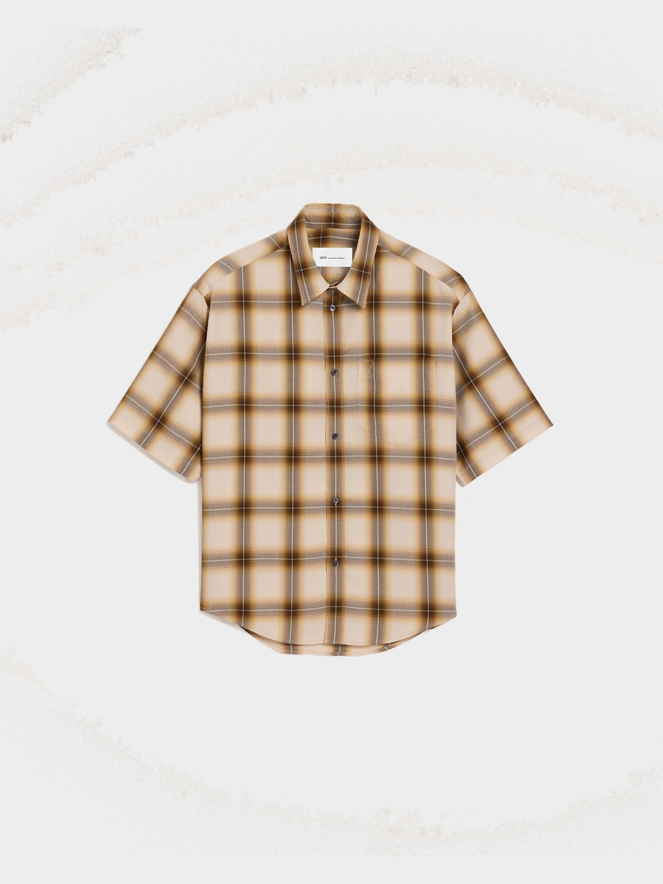 Chemise Boxy Beige À Carreaux Ami De Coeur En Toile