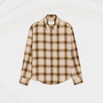 Chemise Boxy Beige À Carreaux Ami De Coeur En Toile