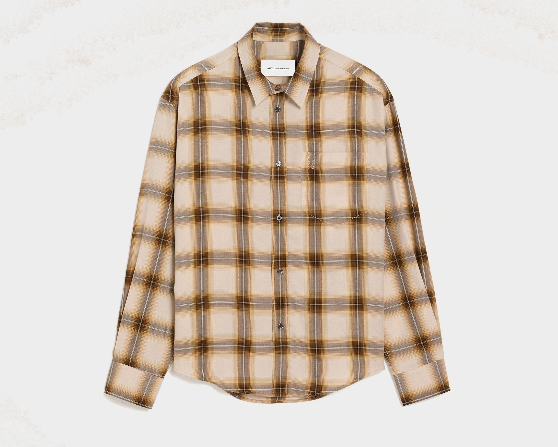 Chemise Boxy Beige À Carreaux Ami De Coeur En Toile