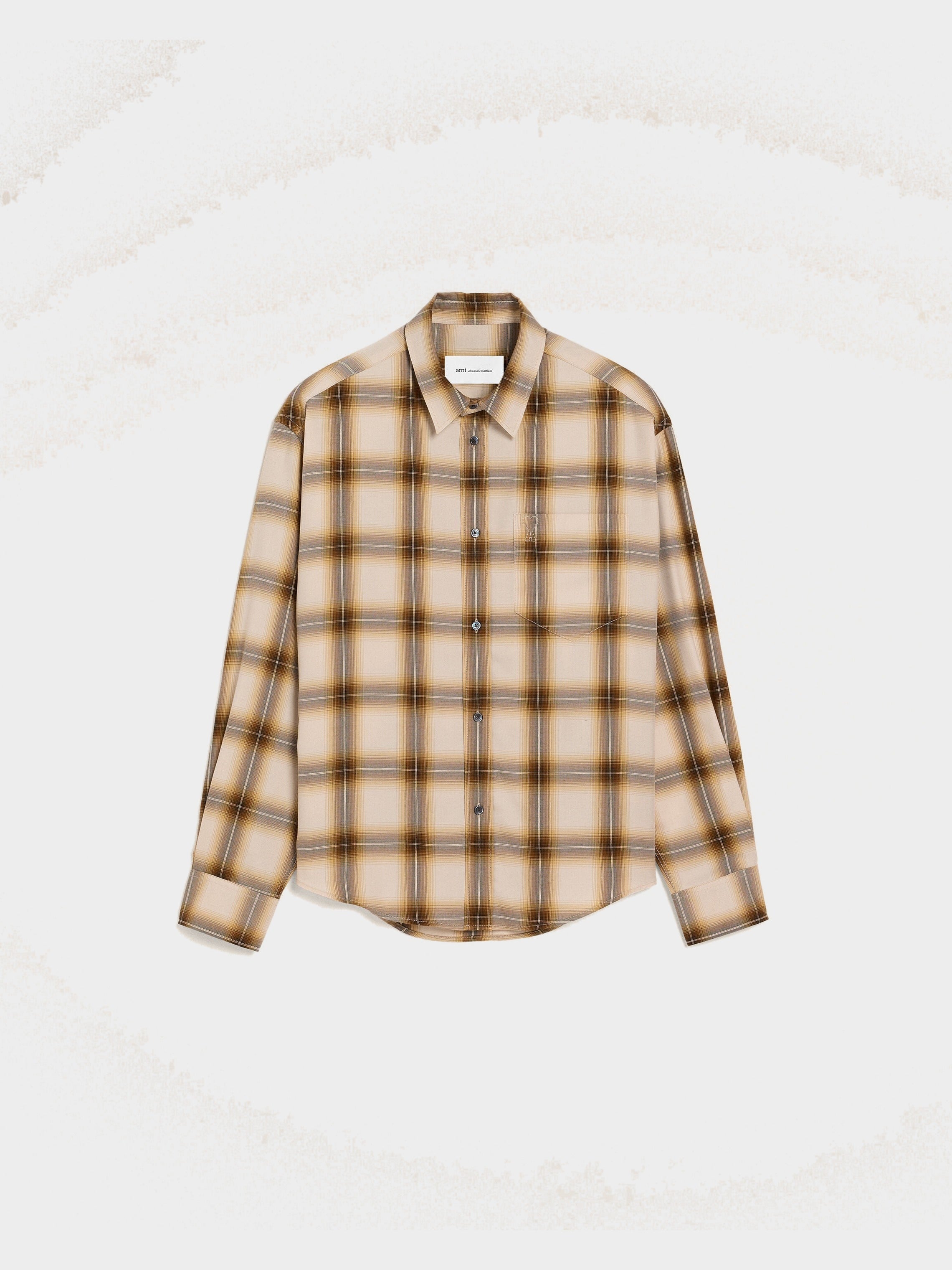 Chemise Boxy Beige À Carreaux Ami De Coeur En Toile