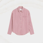 Chemise boxy rayée rouge en coton