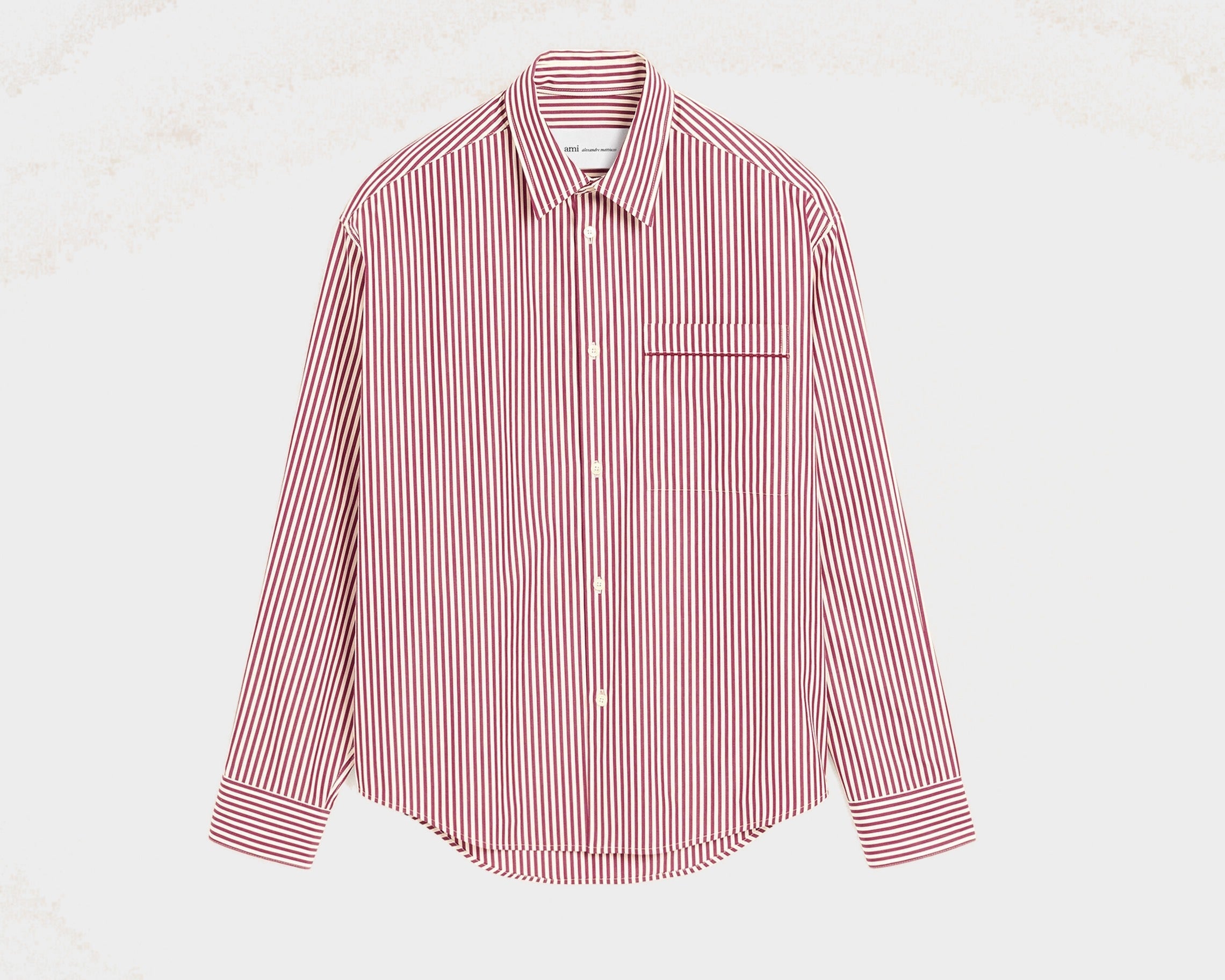 Chemise boxy rayée rouge en coton